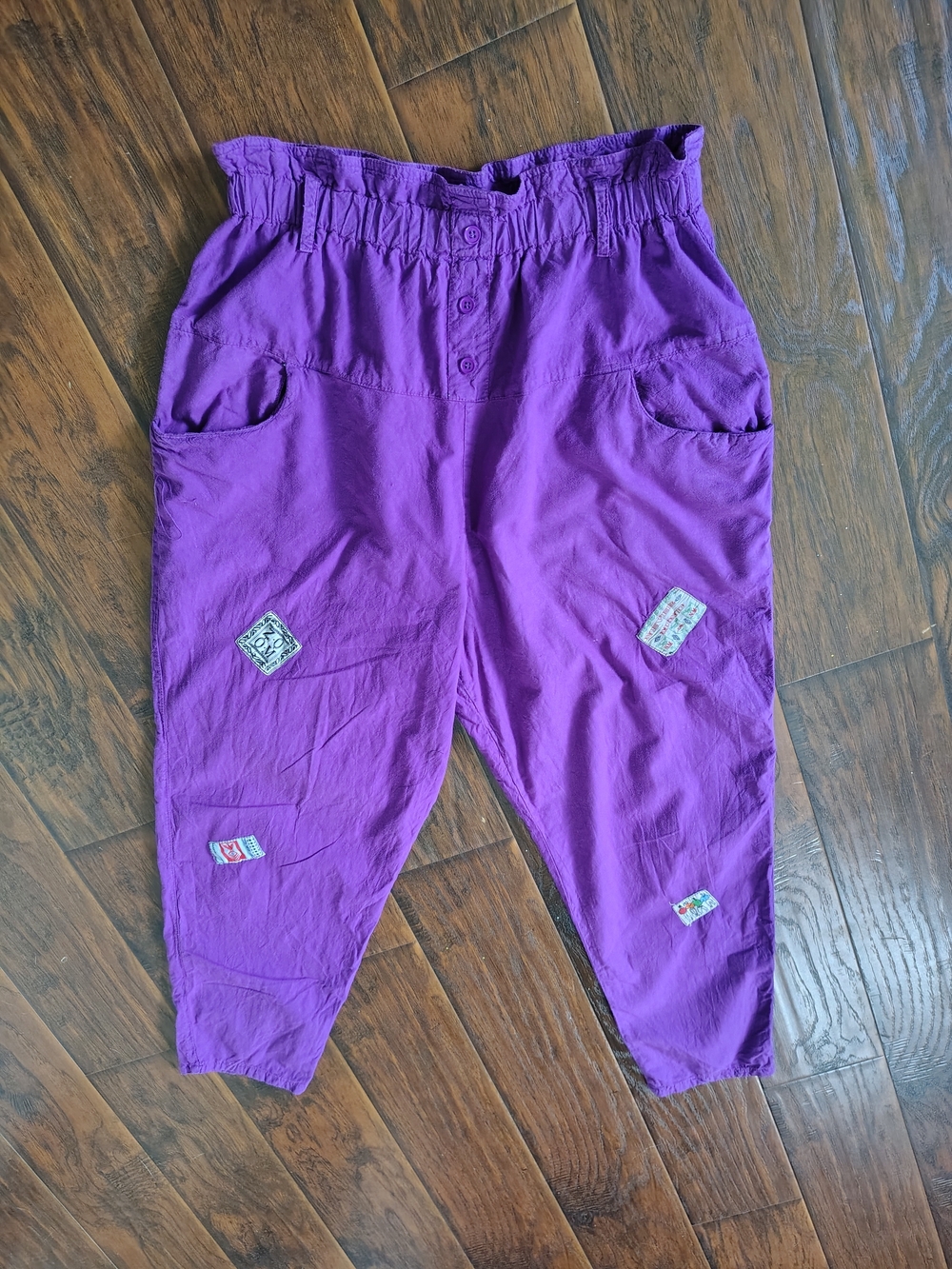 Vintage 80s A Fine Line purple patches high waisted pants Size L-XL